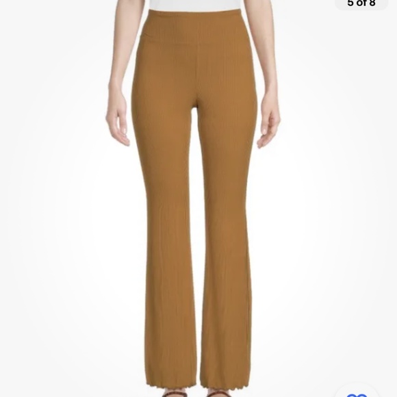 No Boundaries Trailblazer Brown Ribbed Flare Pants W/Lettuce Edge Hem XL (15-17) - Picture 5 of 10